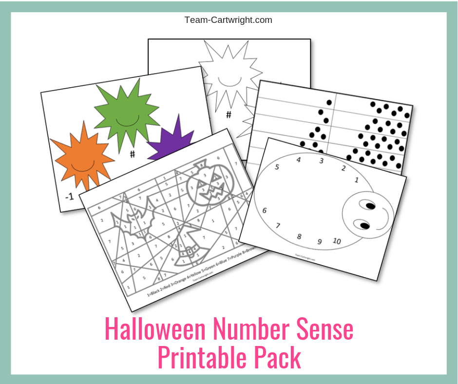 Halloween Number Sense Printable Worksheets