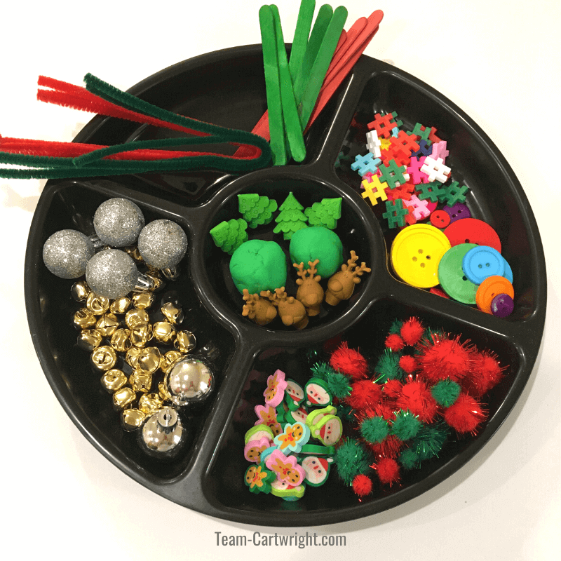 Christmas Plastic Food Trays  Green Partitioned Christmas Tree Tray