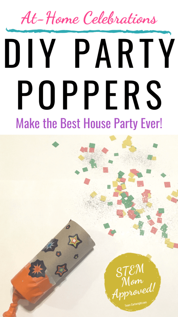 DIY party poppers for at home parties for kids