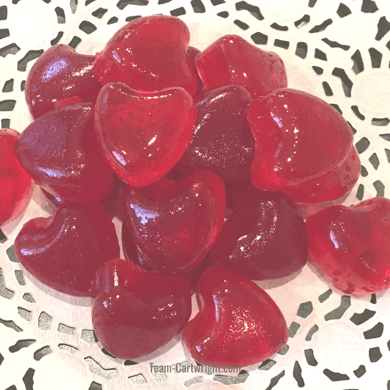 picture of red heart homemade gummy treats