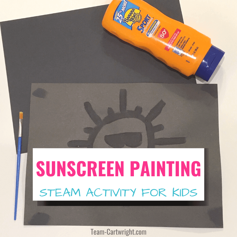 sunscreen painting STEAM for kids