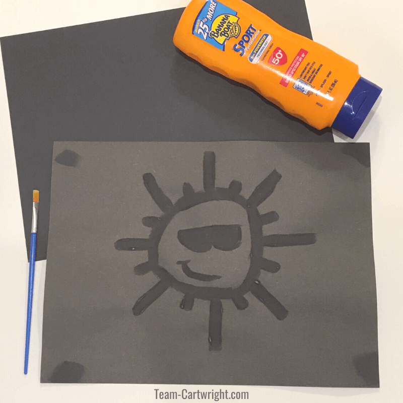 Sunscreen painting STEAM activity