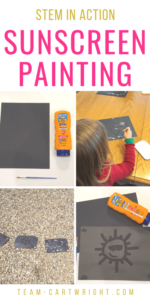 Sunscreen painting STEAM project for kids