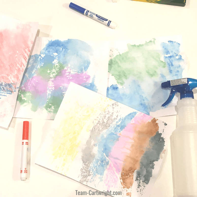 Using Kid Markers to Make A Watercolor Background 