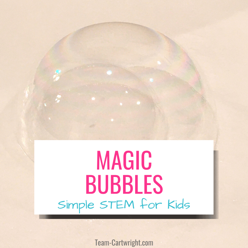 Magic Bubbles Simple STEM for kids with picture of double bubble