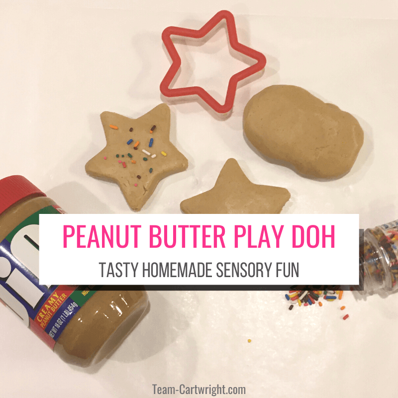 Peanut Butter Play Doh Taste Homemade Sensory Fun with picture of peanut butter playdough
