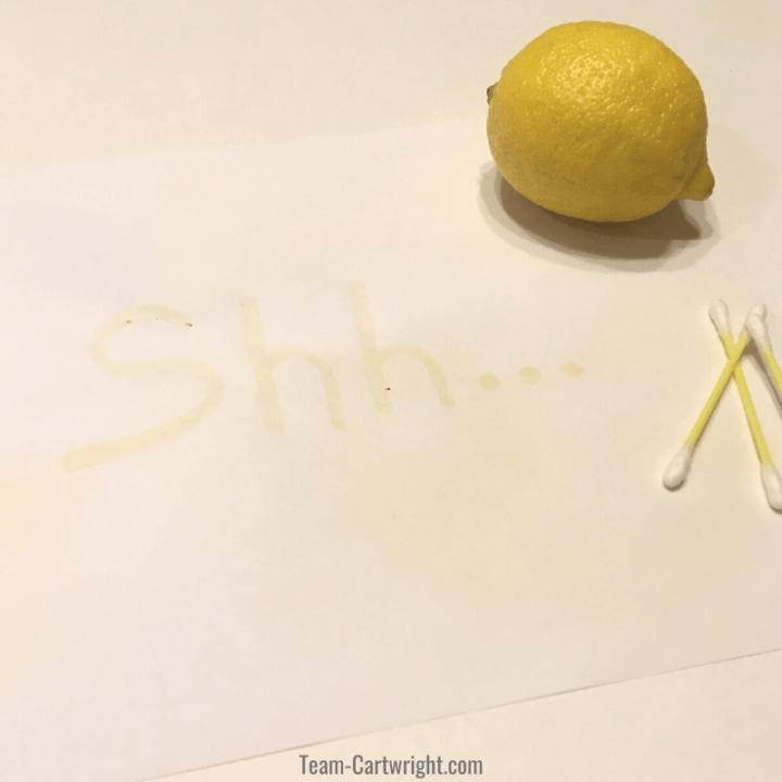 Lemon Juice Secret Writing: DIY Invisible Ink Science - Team Cartwright