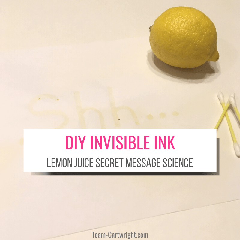 DIY invisible ink lemon juice secret message science