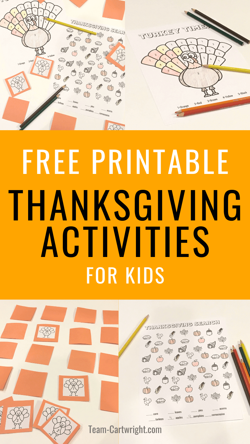 free printable thanksgiving activities