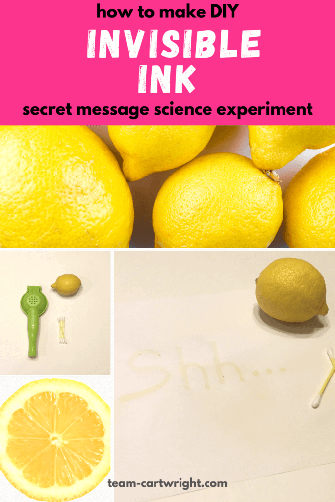 Lemon Juice Secret Writing: DIY Invisible Ink Science - Team Cartwright