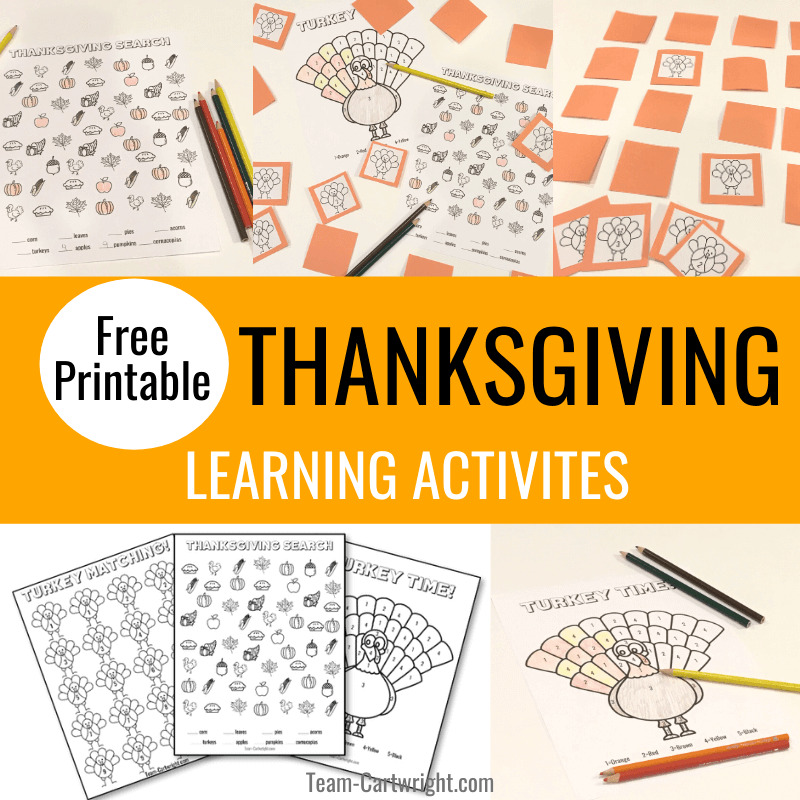 free printable thanksgiving learning activities