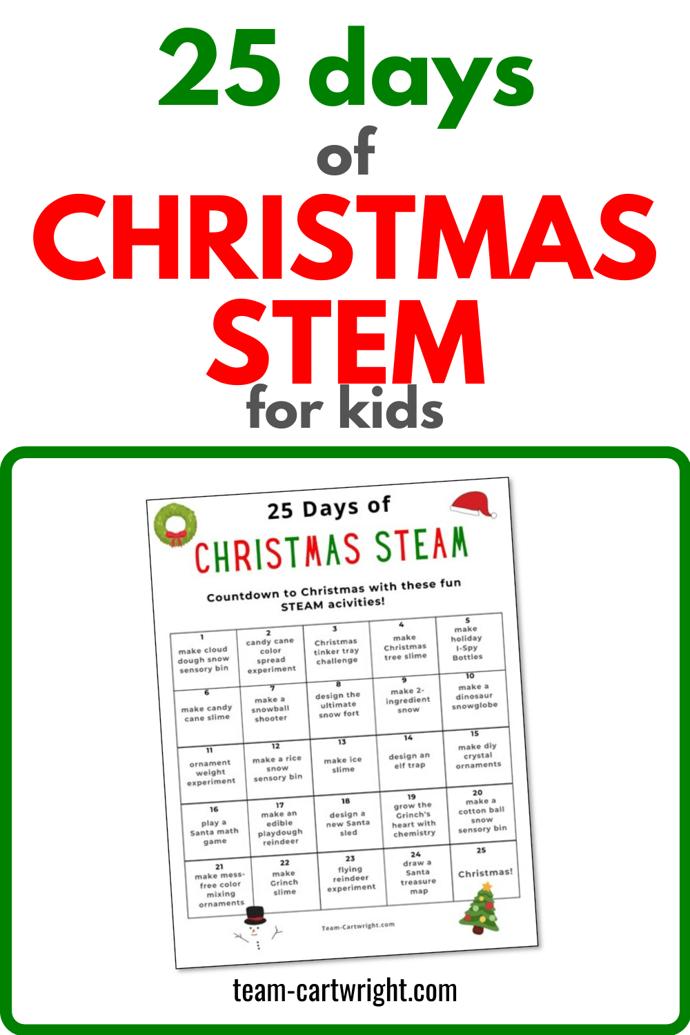 25 Days of CHristmas STEM for Kids