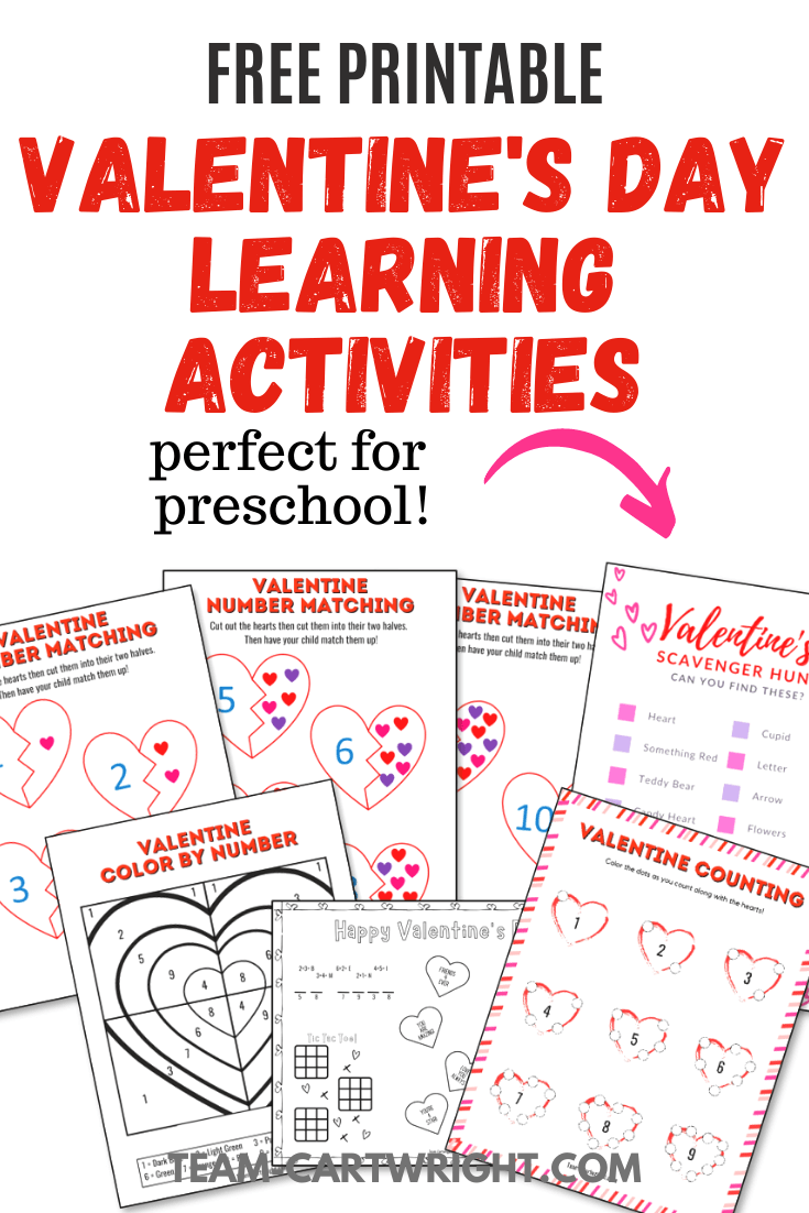 Free Printable Valentine's Day Learning Activities perfect for preschool