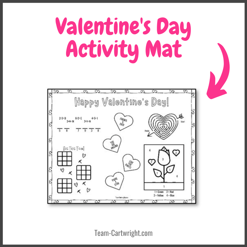 Valentine's Day Activity Mat free printable