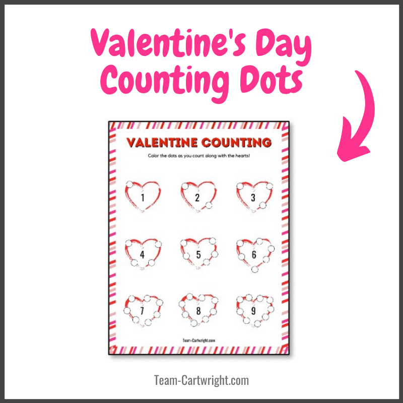 Valentine's Day Counting Dots free printable