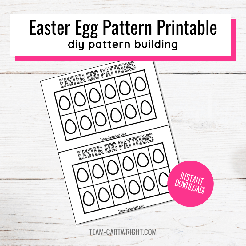 Easter Egg Pattern Printable DIY pattern building with picture of blank pattern printable